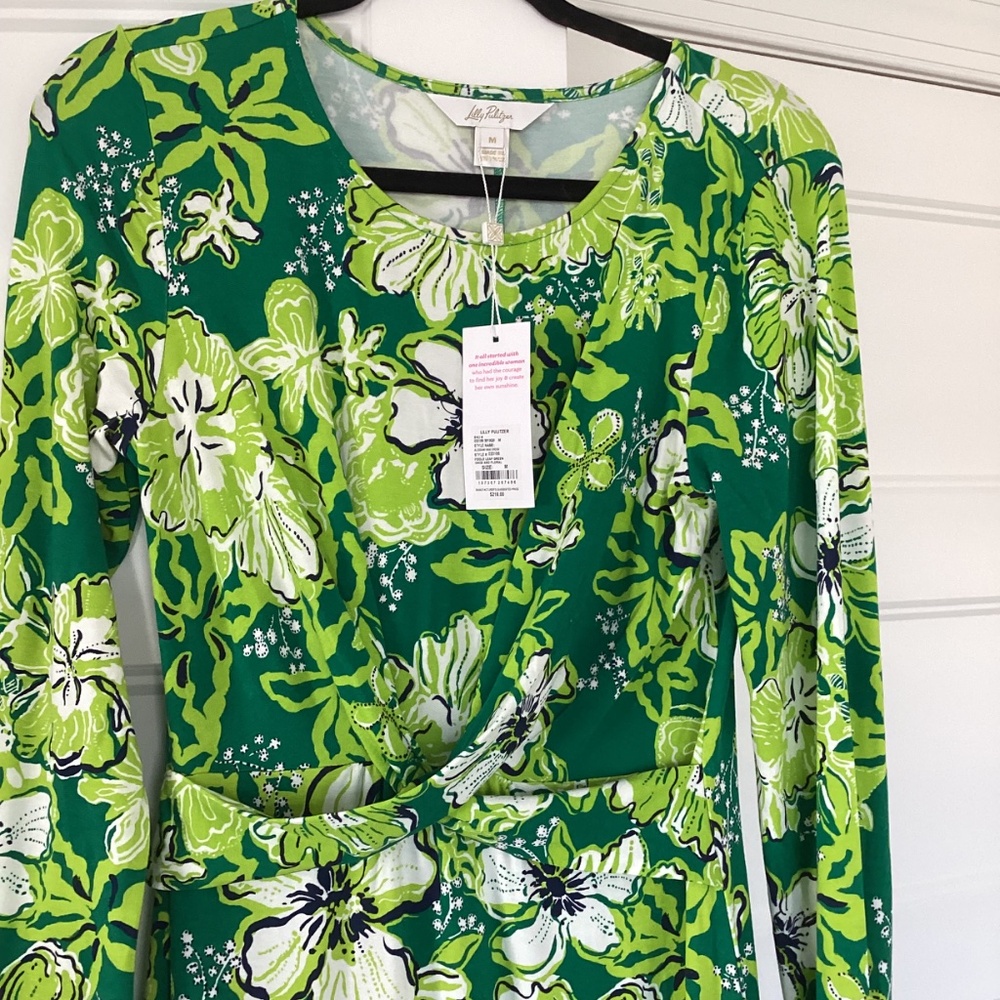 Lilly Pulitzer, NWT, Fiddle Leaf Green Once and Floral Maxi Dress, size medium - Picture 2 of 4